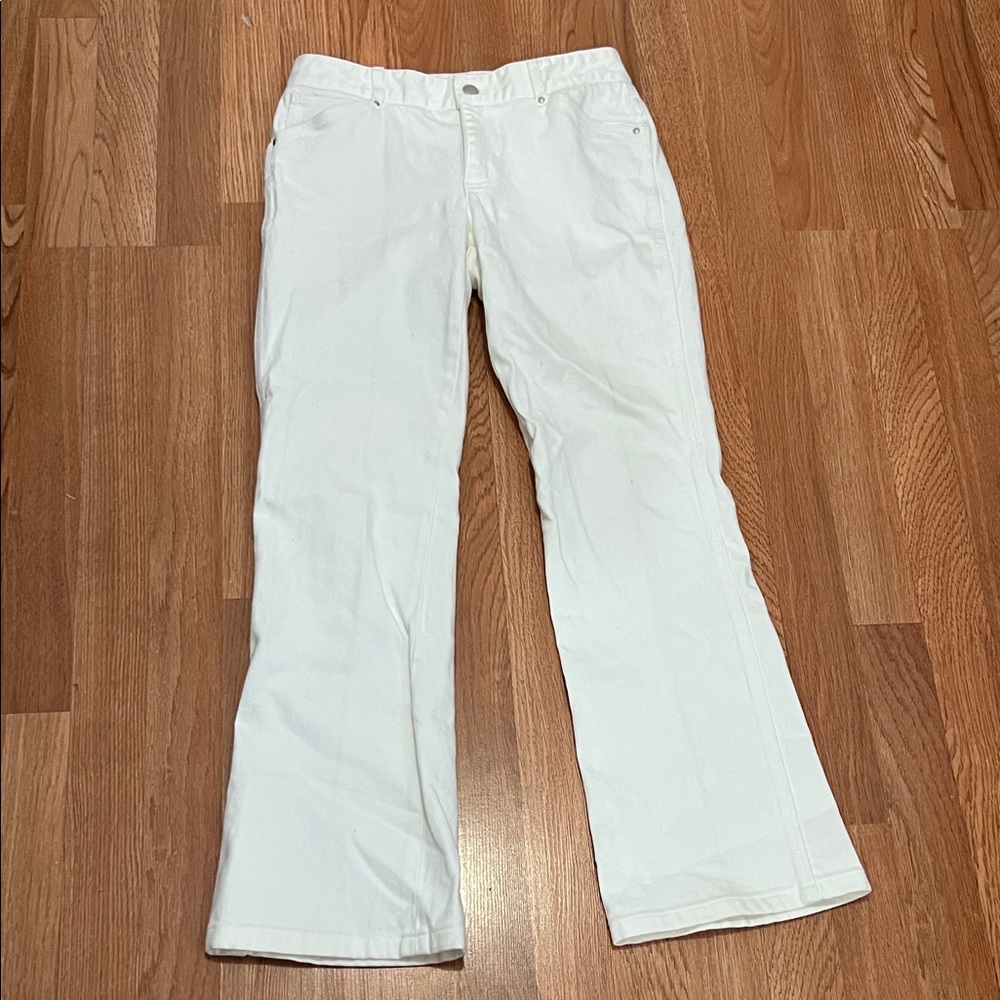 Tahari White Flare Leg Jeans Sz 4
